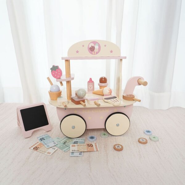 木製白桃冰淇淋餐車