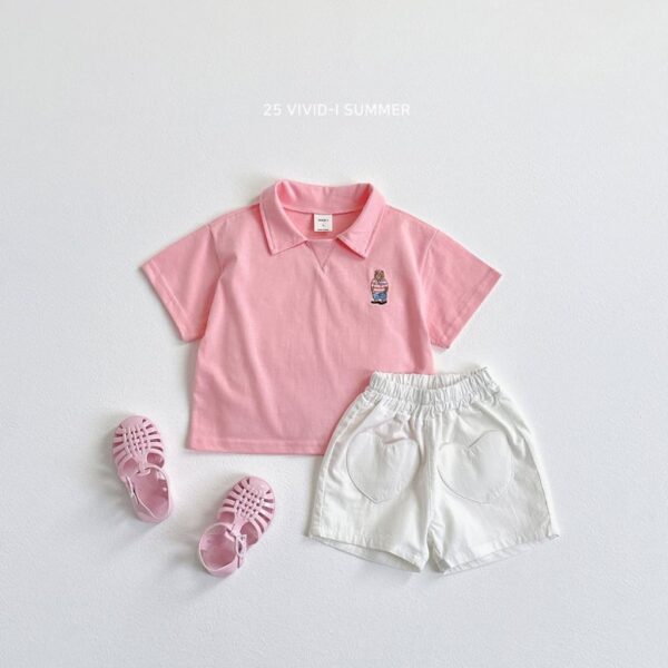🇰🇷Vividi刺繡小熊POLO衫套裝：圖片 6