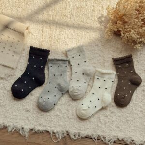 精梳棉點點短襪五雙一組
