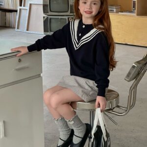 海軍領針織毛衣