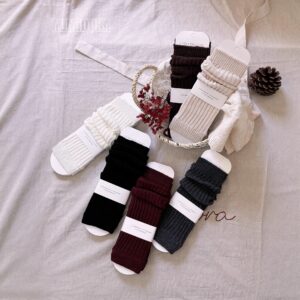 時髦純色堆堆襪套任選三雙